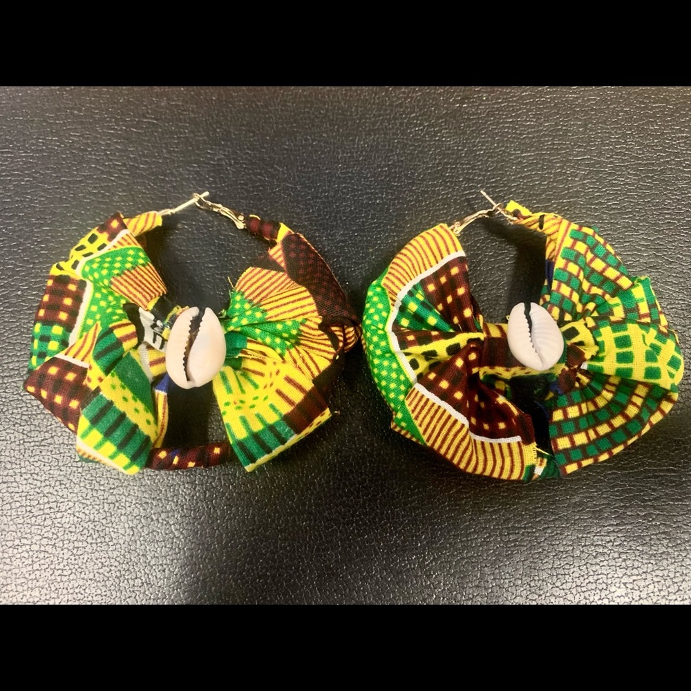 African hoops with cowrie